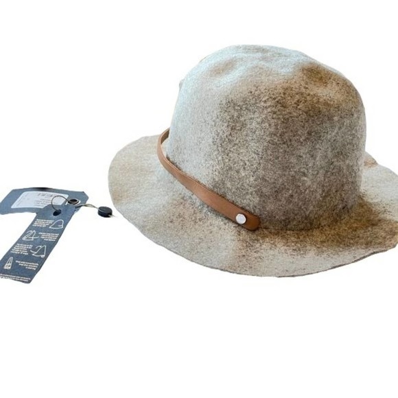Rag & Bone Abbott Fedora Packable Gray Tan Size Small includes tags and case main image 4